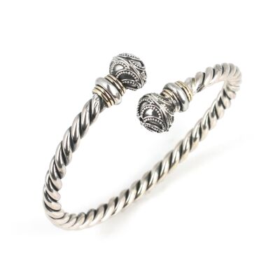 925 Ayar Gümüş Toplu Burgu Kol Erkek Bileziği - 1
