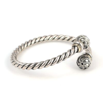 925 Ayar Gümüş Toplu Burgu Kol Erkek Bileziği - 4