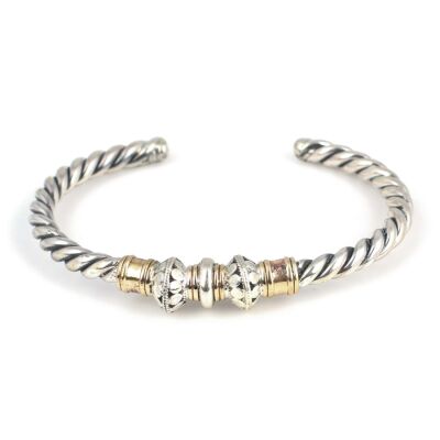 925 Ayar Gümüş Toplu Burgu Kollu Erkek Bileziği - 2