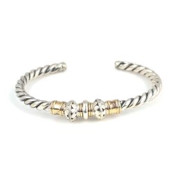 925 Ayar Gümüş Toplu Burgu Kollu Erkek Bileziği - 3