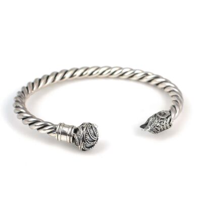 925 Ayar Gümüş Toplu Ve Şahin Başı Burgu Kol Erkek Bileziği - 2
