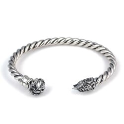 925 Ayar Gümüş Toplu Ve Şahin Başı Burgu Kol Erkek Bileziği - 4