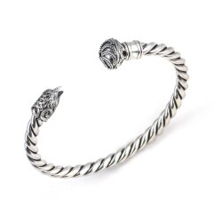 925 Ayar Gümüş Toplu Ve Şahin Başı Burgu Kol Erkek Bileziği - Nusrettaki