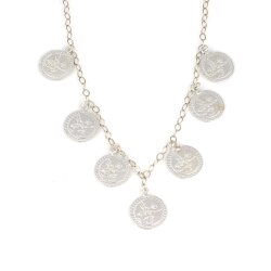 925 Silver Ottoman Sign & Coin Necklace - Nusrettaki (1)