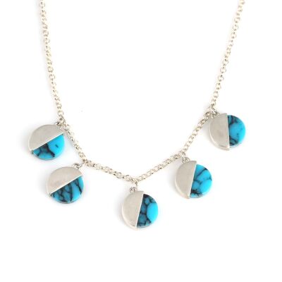 925 Ayar Gümüş Turkuaz Kolye - 2