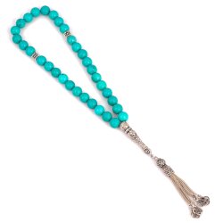 925 Ayar Gümüş Turkuaz Taşlı Teşkilatı Mahsusa Püskül - 3