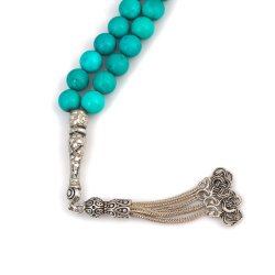 925 Ayar Gümüş Turkuaz Taşlı Teşkilatı Mahsusa Püskül - Nusrettaki (1)