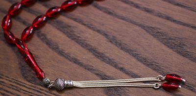 Turuncu Renk 925 Ayar Gümüş Sıkma Kehribar Tesbih - 4