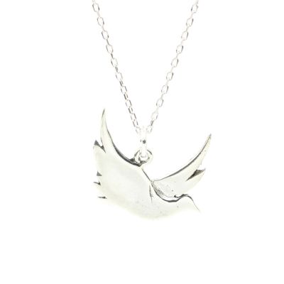 925 Ayar Gümüş Uçan Kuş Charm Kolye - 2