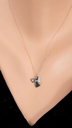 Silver Angel Heart Necklace - Nusrettaki