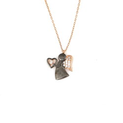 Silver Angel Heart Necklace - Nusrettaki (1)
