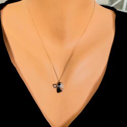 Silver Angel Heart Necklace - Nusrettaki