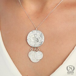 925 Sterling Silver 3 Coins Necklace - Nusrettaki