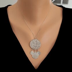 925 Sterling Silver 3 Coins Necklace - Nusrettaki