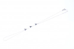 Sterling Silver Triple Triangle Ring to Wrist Bracelet, White Gold Vermeil - 6