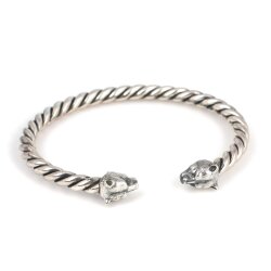 925 Ayar Gümüş Ufak Ayı Başı Burgu Kol Erkek Bileziği - 4