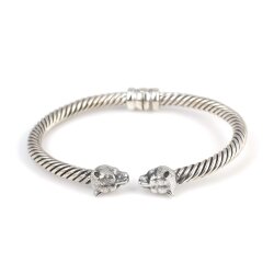 925 Ayar Gümüş Ufak Ayı Başı Yaylı Burgu Kol Erkek Bileziği - Nusrettaki (1)