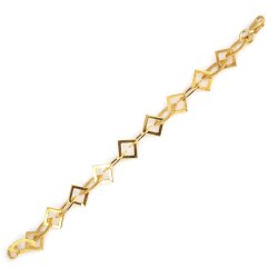 925 Ayar Gümüş Ufak Elips Ve Kare Parçalı Bileklik - Nusrettaki (1)