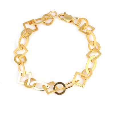 925 Ayar Gümüş Ufak Geometrik Parçalı Bileklik - 1