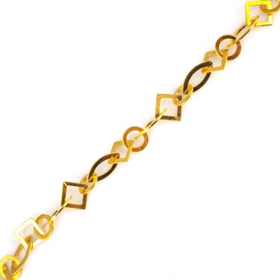 925 Ayar Gümüş Ufak Geometrik Parçalı Bileklik - 3