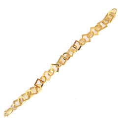 925 Ayar Gümüş Ufak Kare Ve Yuvarlak Model Bileklik, Sarı - Nusrettaki (1)