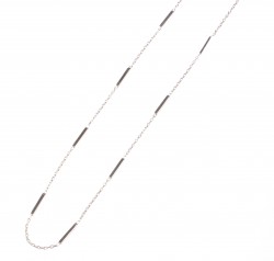 925 Ayar Gümüş Uzun Zincir Kolye, Mini Bar Parçalı, Beyaz - 6