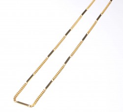 Sterling Silver Long Chain Necklace with Bars, Gold Plated - 3