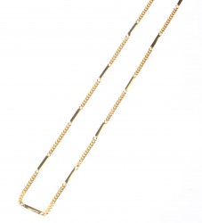 Sterling Silver Long Chain Necklace with Bars, Gold Plated - 6