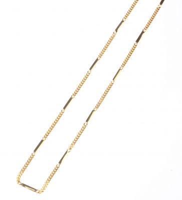 Sterling Silver Long Chain Necklace with Bars, Gold Plated - 6
