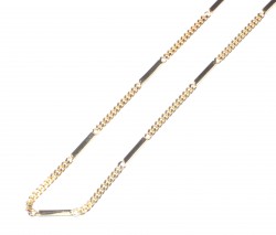Sterling Silver Long Chain Necklace with Bars, Gold Plated - 7