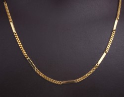 925 Ayar Gümüş Uzun Zincir Kolye, Sarı - 5