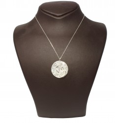 Silver Vav Arabic Letter & Mahmudiye Coin Necklace - Nusrettaki (1)