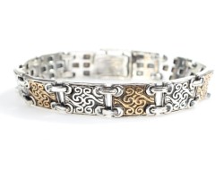 Silver & Bronze Authentic Design Bracelet - Nusrettaki (1)