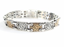 Silver & Bronze Authentic Design Bracelet - 4