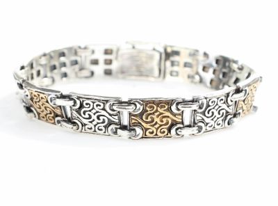 Silver & Bronze Authentic Design Bracelet - 4