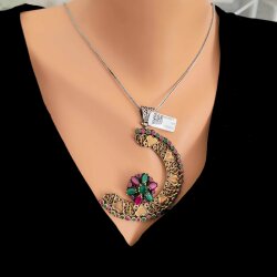 925 Ayar Gümüş ve Bronz Karışımı Ay Şeklinde Otantik Kolye Ucu - Nusrettaki (1)