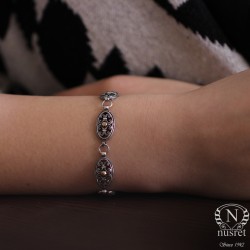 Nusrettaki - Silver & Bronze Oval Piece Authentic Bracelet