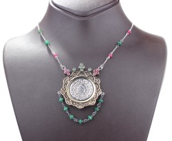 925 Ayar Gümüş ve Bronz Karışımı Dualı Otantik Kolye - Nusrettaki (1)