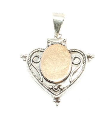 925 Sterling Silver & Bronze Heart Pendant - 2