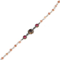 Nusrettaki - Silver & Bronze Authentic Bracelet with Ruby