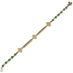 Nusrettaki - Silver & Bronze Authentic Bracelet with Emerald