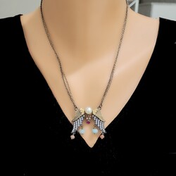 Nusrettaki - 925 Ayar Gümüş ve Bronz Karışımı Melek Kanadı Kolye