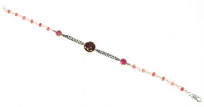 Silver & Bronze Authentic Bracelet with Ruby - 3