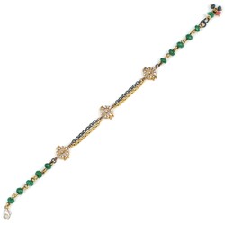 Silver & Bronze Authentic Bracelet with Emerald - Nusrettaki (1)