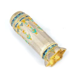 925 Ayar Gümüş Vintage Mine İşlemeli Zarif Parfüm Şişesi - 3