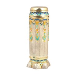 925 Ayar Gümüş Vintage Mine İşlemeli Zarif Parfüm Şişesi - Nusrettaki