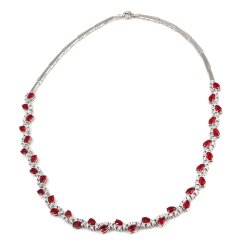 925 Ayar Gümüş Yakut Taşlı Su Yolu Model Kolye - Nusrettaki (1)