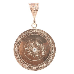 925 Ayar Gümüş Yaprak Desenli Madalyon Kolye Ucu - Nusrettaki (1)