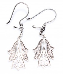 925 Silver Leaf Drop Filigree Earrings - Nusrettaki (1)