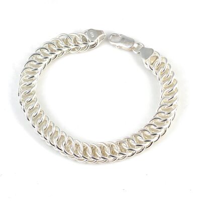 925 Ayar Gümüş Yassı Kafes Model Bileklik - 1